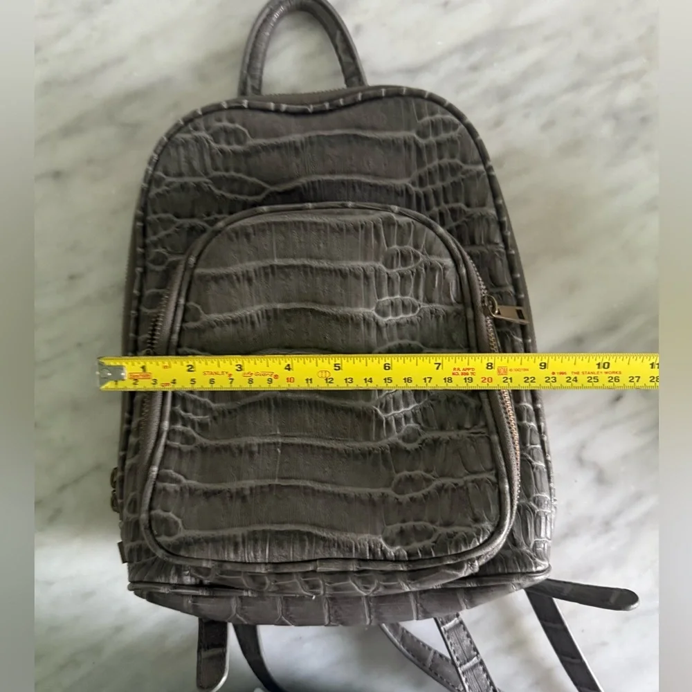 Free People Gray Mini Leather Backpack